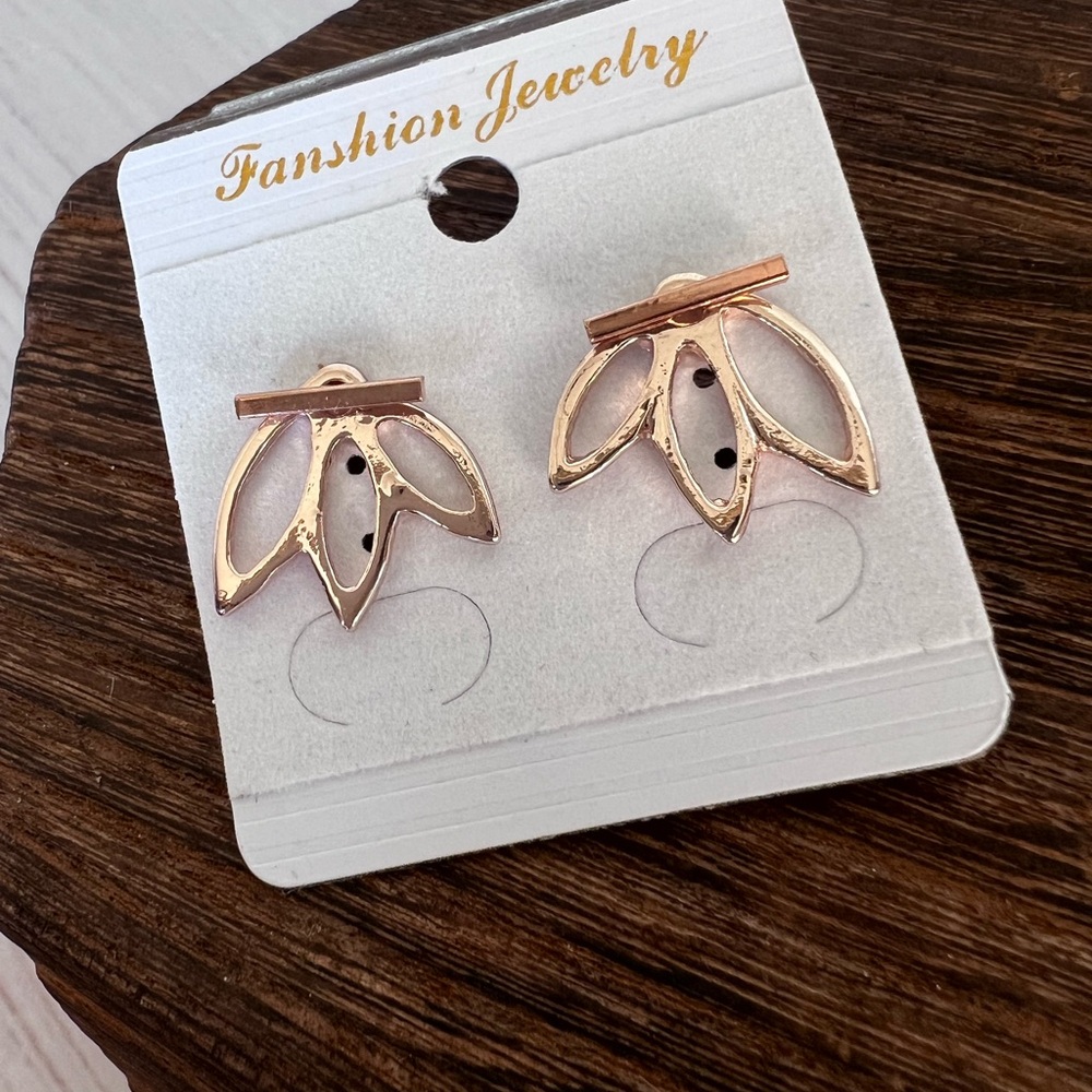 Lotus Ear Jacket Earrings